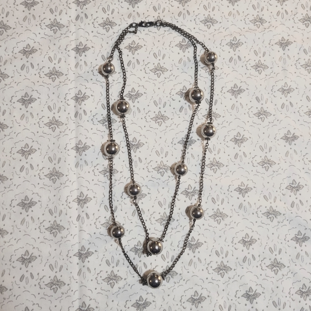3/$15- 2 Tier Metal Ball Necklace 🖤